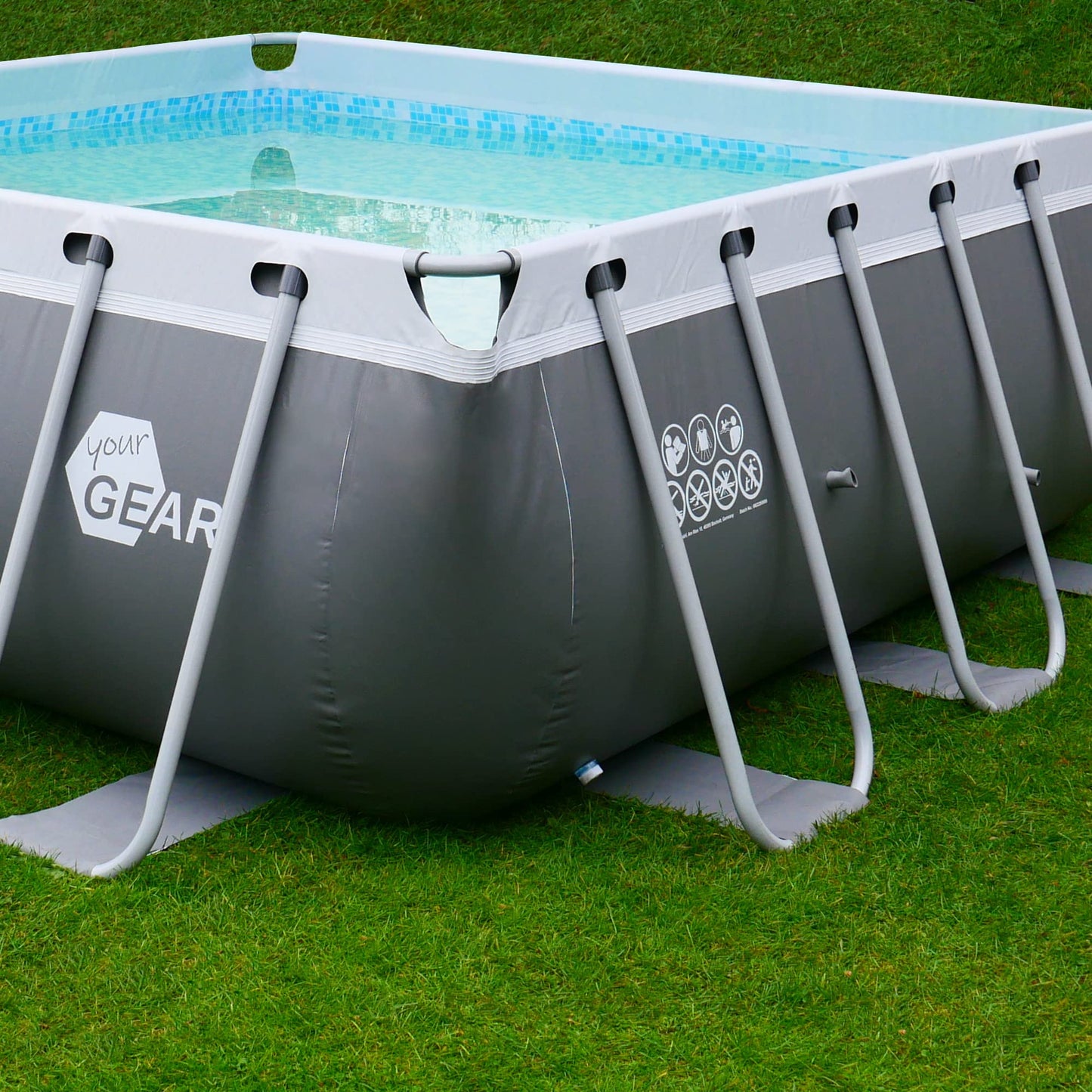 your GEAR Steel Frame Pool - div. Modelle/Größen - rund rechteckig oder quadratisch, 70-122 cm hoch Stahlrahmenpool Gartenpool Aufstellpool Schwimmbecken 300x200 300x300 400x200 Ø 366cm Ø 457cm